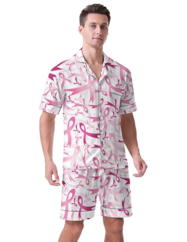 Men's Printed Pajamas Sets Short Sleeve Sleepwear Loungewear Pajamas Button Down Soft Pj Sets4