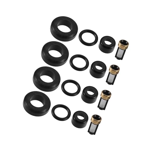 Motoforti Fuel Injector Seal O Ring - Car O-Ring Rebuild Repair Kit - for Toyota 1.8L L4 2000-2005 NBR Rubber Black - 4 Sets Long-Lasting