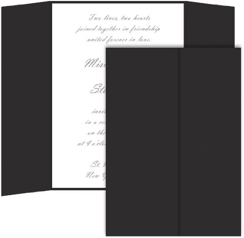 Gatefold Invitation Enclosure - 5 x 7, Matte Ebony, 25 pack