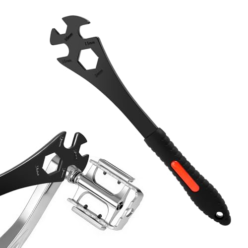 GFUEIGJ Clé à pédale de vélo 3 en 1 15/16/24 mm Clé à pédale multifonction Clé à pédale de vélo Outil pour l'entretien et la réparation de vélo