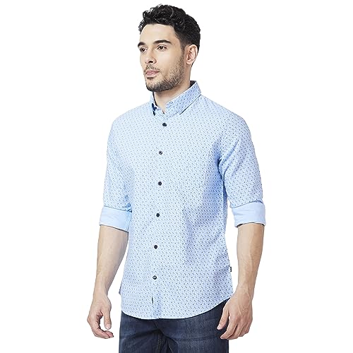 Image of Spykar Men's Regular Fit N /A Full Sleeve Printed Casual Shirts