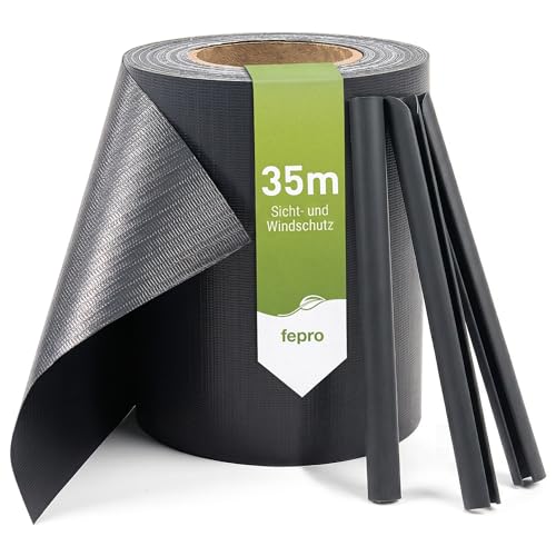 Sichtschutz PVC - Anthrazit RAL 7016-35m (7m²) - Doppelstabmatten Zaunfolie Windschutz blickdicht Windschutz
