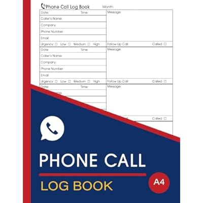 Phone Call Log Book