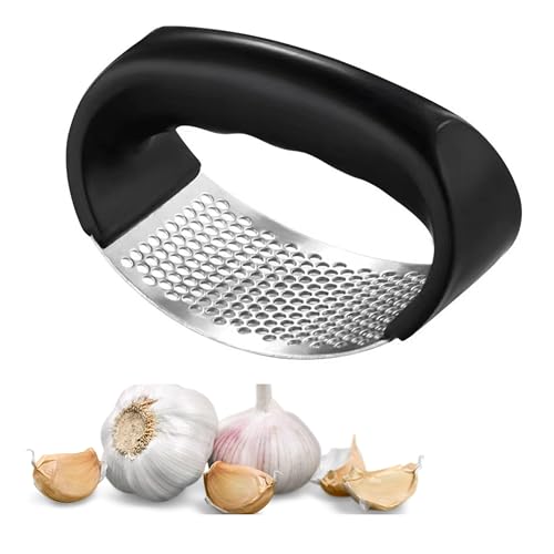 Presse à Ail, Broyeur Ail Fruits Légumes, Hachoir à Ail Professionnel, Éplucheur En Acier Inoxydable, Garlic Press, Ustensile Cuisine, Facile à Utiliser et Nettoyer