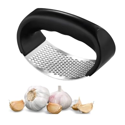 Prensa de Ajos, Triturador Ajos Frutas Verduras, Picador de Ajo, Pela Ajos Profesional, Troceador Pelador Acero Inoxidable, Garlic Press, Utensilio Cocina, Fácil de Usar y Limpiar, Regalo Ideal