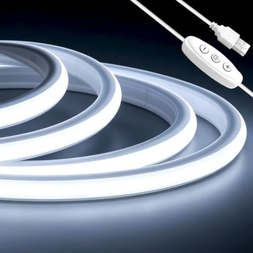 Image of iNextStation LED Strip Lights 6.56FT 5V USB 6500K White IP67 Waterproof