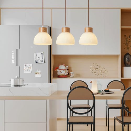Lámpara colgante japonesa de madera con base E27 para restaurante 5