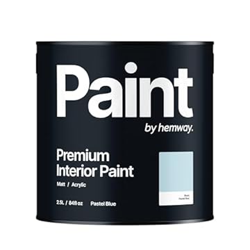 Hemway Pastel Blue - 2.5 Litre - Paint Premium Interior Indoor Matt British-Made Eco Acrylic Emulsion - Matt Finish, Low VOC, Interior Wall, Ceiling, Kitchen, Bathroom, Bedroom & Door