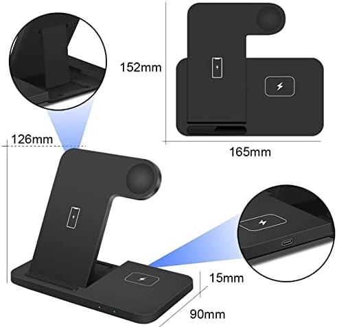 bhvxw 3 in 1 charger dock for mobile phone watch headset 15w fast charging