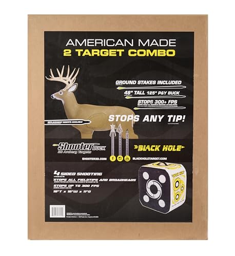 Image of SHOOTER Buck 3D Archery Target, Replaceable Insert for Long Life, Weather-Resistant Construction, High-Density Impact-Response Foam Withstands Field Points, Broadheads, and Expandables