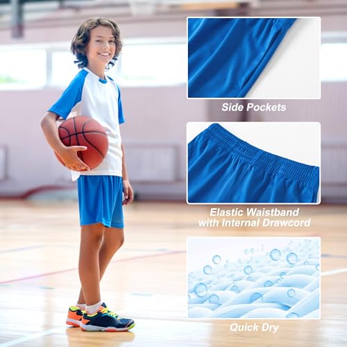 BVNSOZ Boy's Basketball Shorts Youth Boy's Active Athletic Performance Shorts with Pockets Moisture Wicking Shorts for Boys4