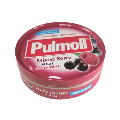 5 x 45g PULMOLL Mixed Berry + Vitamin C (Sugar Free) with Gift from Dekond