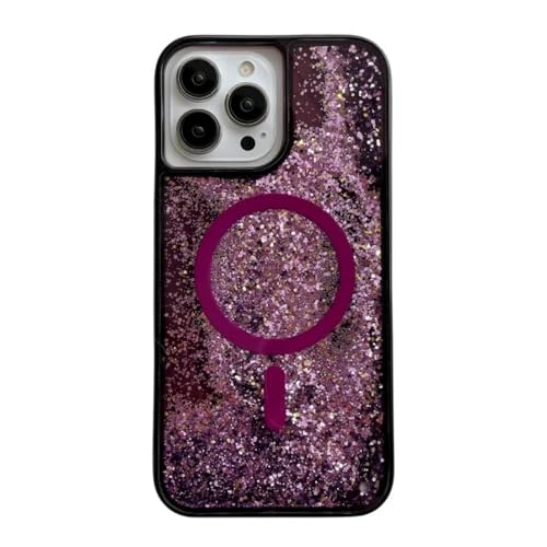 Coque rigide paillettes iPhone 15 Pro et 14 13 Pro Max avec charge sans fil