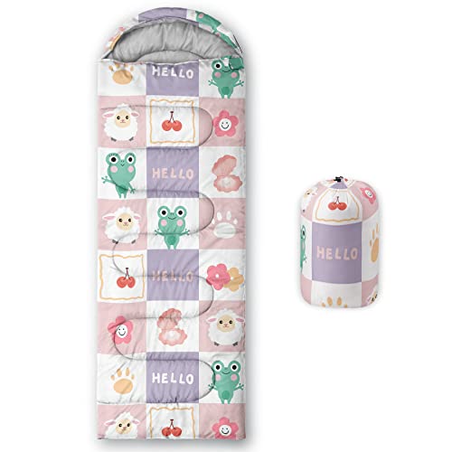 QOOMO Kawaii Frog Printed Camping Sleeping Bags,31x90inch