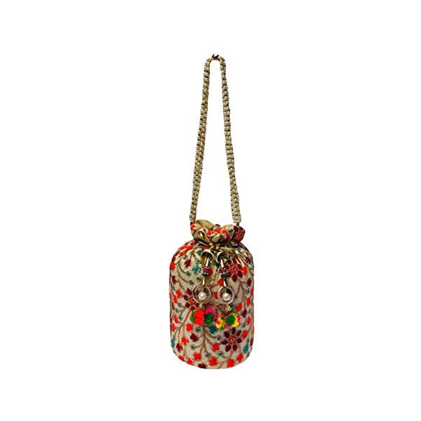 FILORA Ailtino Women's Ethnic Rajasthani Silk Potli Bag (Multicolour) -Combo of 3 - Image 6