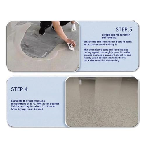 Epoxy Floor Paint,High-Gloss Marble Effect Epoxy Floor Coating,Quick Dry Waterproof Floor Paint Imitation Marble Paint,Epoxy Colored Sand Floor Paint,Concrete Paint Outdoor,Epoxy Floor Paint