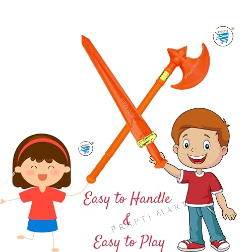 Image of Plastic Action Weapon Toys for Kids | Weapon Role Play Action Figure | Ramleela Fancy Dress Competition Toys | 5 Pcs Combo (Trishul,Talwar,Gada,Farsa,Khanjar) | Age 2+