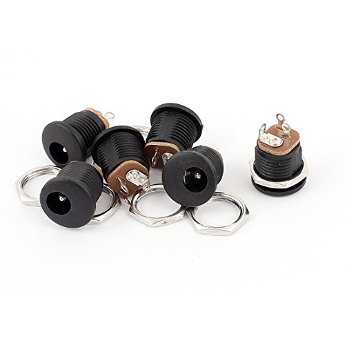 uxcell a15061700ux0113 DC-005 Panel Mount DC Power Female Socket Connector 5.5mmx2.1mm Pack of 6