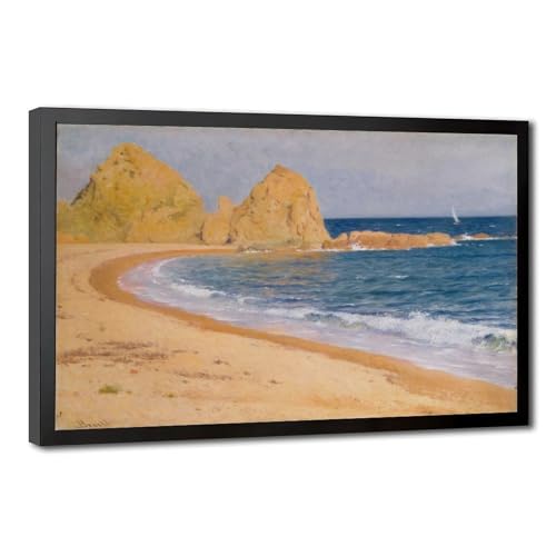 Impression sur toile salon Beach at Tossa De Mar Joan Brull cadre suspendu bureau 20x30