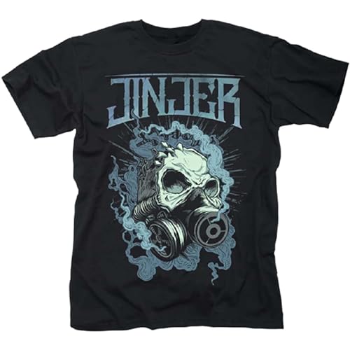 Jinjer-Gasmask - Camiseta de manga corta unisex con cuello redondo y calavera para hombre, color negro, Negro, XL
