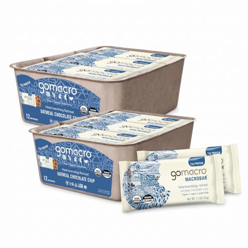 Gomacro, Nutrition Bar Oatmeal Chocolate Chip Organic 12 Count, 2.3 Ounce (Pack of 2)