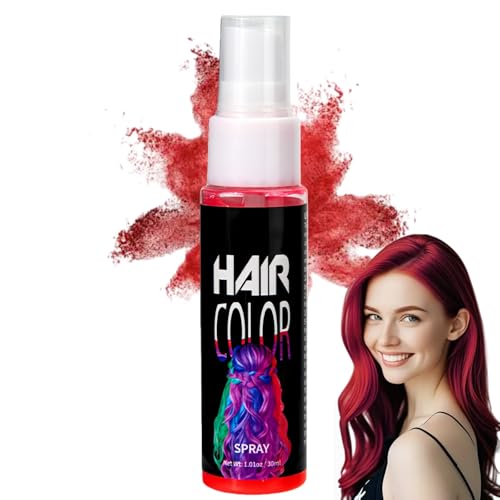 Image of Temporary Hair Colour Spray,Bright Red Hair Dye for Women&Men,Washable Hair Color Spray,Quick-Dry Hair Dye Temporary,Fast Dyeing&Instant Styling,Instant Ha/ir D/ye,for Halloween,Party Makeup(Red)