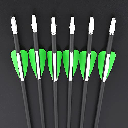 SHARROW 32 Inches 100% Pure Carbon Arrows Spine 800-900 Archery Target Arrows Adult Hunting Arrow with 2" Plastic Feathers for Compound Bow Recurve Bow Bow And Arrow For Hunting (1Quiver+800, 6P) - Image 4