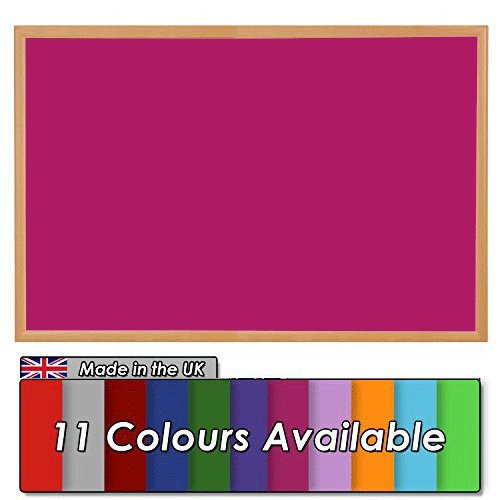 Wonderwall Premier Eco-Friendly Noticeboard, 90 x 60 cm, Magenta Pinboard Infill, Wooden Light Oak Effect Frame - Ideal for Office, School, Community Hubs & venues