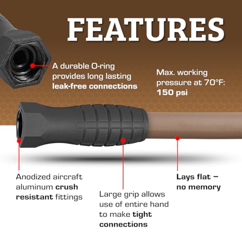 Image of Flexzilla Colors SwivelGrip Garden Hose 5 /8 in. x 10 ft., Lightweight All-Weather Water Hose, Durable and Flexible, Leak-Free Connections, Brown Mulch