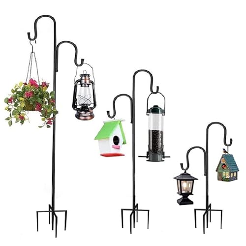 電光ホーム ハンギング スティック 4段組立式 ダブル フック 高さ175cm ハンギングスタンド フラワースタンド ランタン スタンド シェパードフック フラワーアーチ