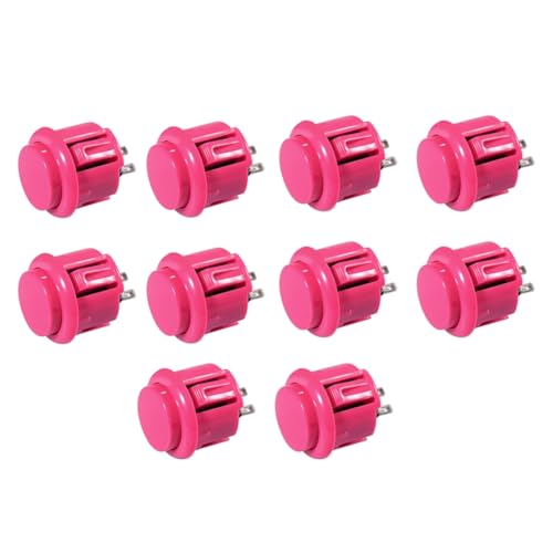 Flaroey 10 botones de de 24 mm para entusiastas de los juegos, color rosa