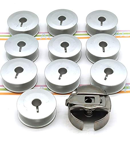 ACICE 1 Large M Pigtail Embroidery Bobbin Case +10 Bobbins