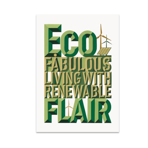 Eco-Conscious Home Poster Print - Sustainable Living Renewable Energy Wall
