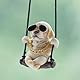 SIXHAOBU AutoZubehör zum Aufhängen, Labrador Retriever, Auto-Rückspiegel-Anhänger, Auto Rückspiegel Nette Innen Dekoration Hänge Ornament Spiegel Charms, Geschenke für Damen und Herren