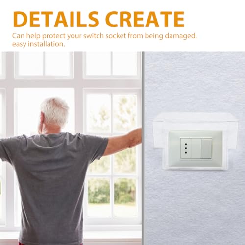 Image of Housoutil Waterproof Socket Cover Double Position Socket Box with Adhesive Install Thickened Splash Proof Outlet Cover for Kitchen Bathroom Living Room Home Commercial Use