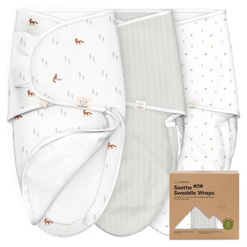 3er-Pack Pucksack Baby 0-3 Monate mit Reißverschluss - Bio-Baumwolle Baby...