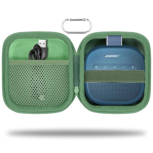 Image of for Bose New SoundLink Micro 2nd Gen Portable Bluetooth Speaker Hard Protective Case, Portable Travel Case with Carabiner (Grass Green) - co2CREA
