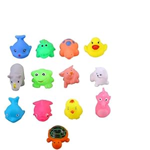 Mumoobear 13 Cartoon Floating Animal Durable Bath Bathtub Fun Mini Models, Colorful