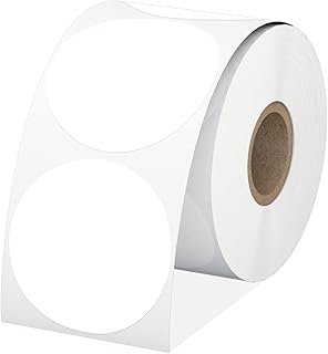 Anylabel 2" White Circle Direct Thermal Labels, Self-Adhesive Round Direct Thermal Stickers, Multi-Purpose Roll Sticker La...