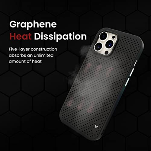 Image of Totem Graphene Case for iPhone 13 Pro Max Back Case Cover | 10ft Drop Protection | Heat Dissipation | Non Magsafe (TPU, Black)