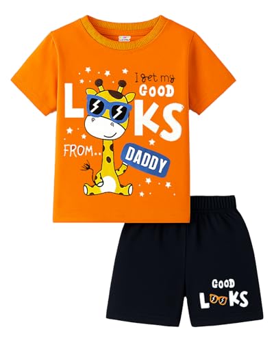 Image of Kuchipoo Boys Regular Fit Cotton T-Shirts and Shorts Set