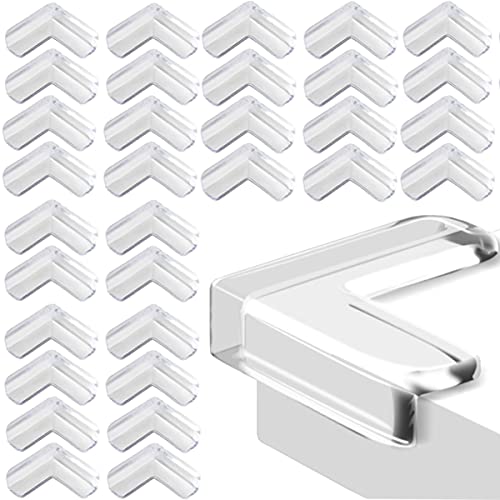 Image of Safety Corner Protectors Guards, 32Pcs Baby Proofing Safety Corner Clear Furniture Table Corner Protection, Kids Soft Table Corner Protectors for Child for Furniture Against Sharp Corners