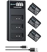 Artman 3-Pack LP-E10 Batteries 1600mAh and 3-Slot LCD Charger Pack for Canon EOS Rebel T7 T6 T5 T...
