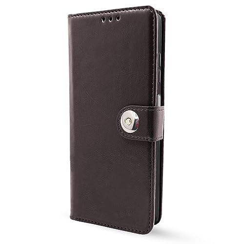 Image of Pikkme Mi Redmi 12 5G / Poco M6 Pro 5G Flip Cover Leather Finish | Inside TPU | Wallet Stand and Shock Proof | Button Flip Case for Mi Redmi 12 5G / Poco M6 Pro 5G (Coffee)