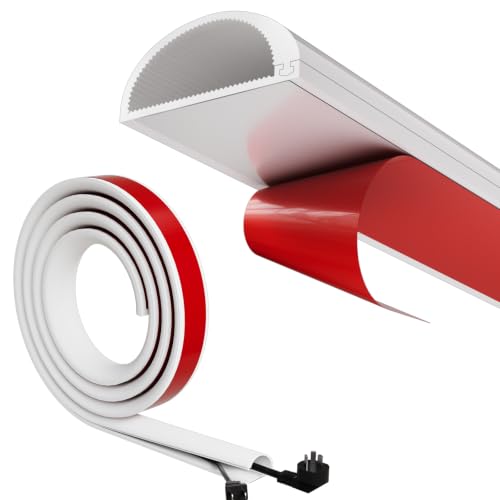 Kabelkanal Weiß Selbstklebend Flexibel Kabelschacht Weiss Kabelkanal TV Wand Kabel Verstecken Kanal Halbrund Kabelabdeckung Kabelkanäle Wand Kabelleiste Kabeltunnel rund Cable Hider 1M