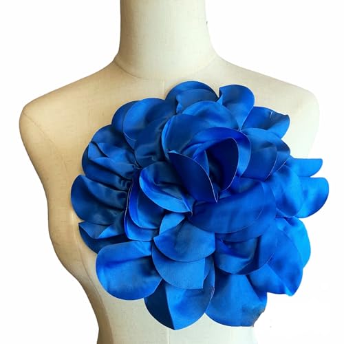 Image of Heyiwell Large Satin Fabric flower for Brooch Pin Wedding Party Dance Dress Suit Clothes Head Hair Accessories DIY Decor 9.45 inchInch