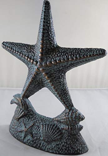 Iron Starfish Doorstop Verdigris & Gold Finish #TOP6