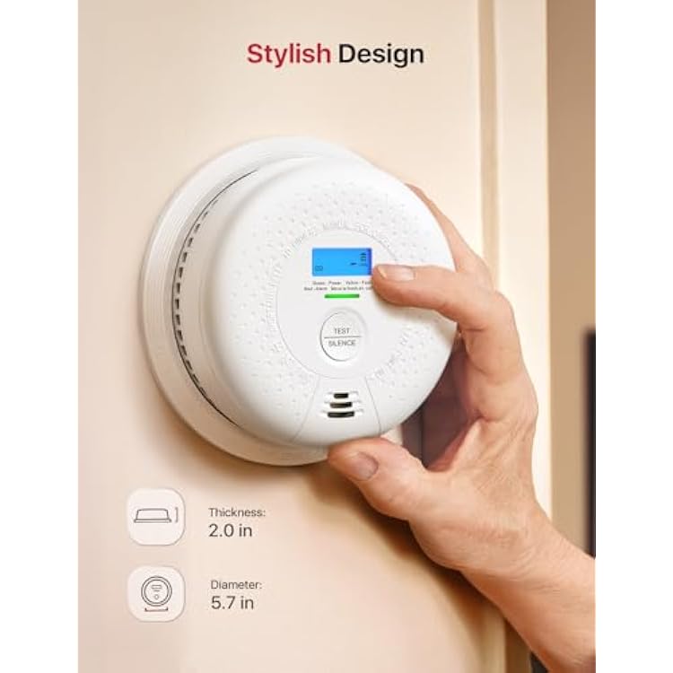 X-Sense Smoke Detector Carbon Monoxide Detector Combo, 10-Year Battery Smoke Detector with Display, UL 217 & UL 2034 Certified, Model SC01, 3-Pack