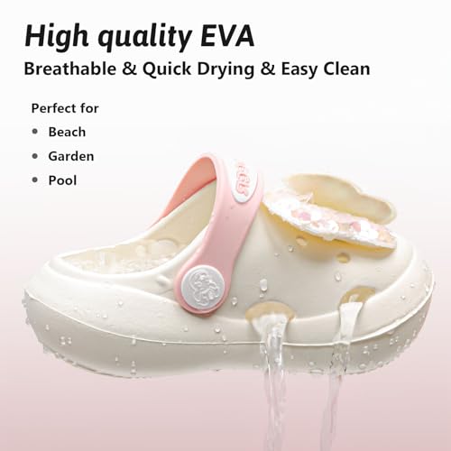 Toddler Clogs for Kids Gadern Shoes Butterfly Girls Slippers Slide Sandals Slip on Summer Water Shoes zuecos para niños Size 7-8 - Thumbnail 5