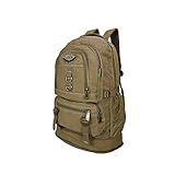 Mochila Lona De Camping Reforçada Viagem Motociclista 50l 3005 (Bege)